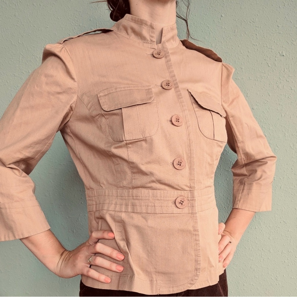 Trina Turk Tan Fitted Utility Jacket - Picture 11 of 11